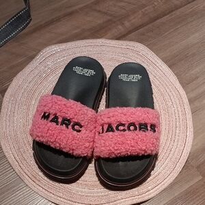 Marc Jacobs Pink Fuzzy Slides